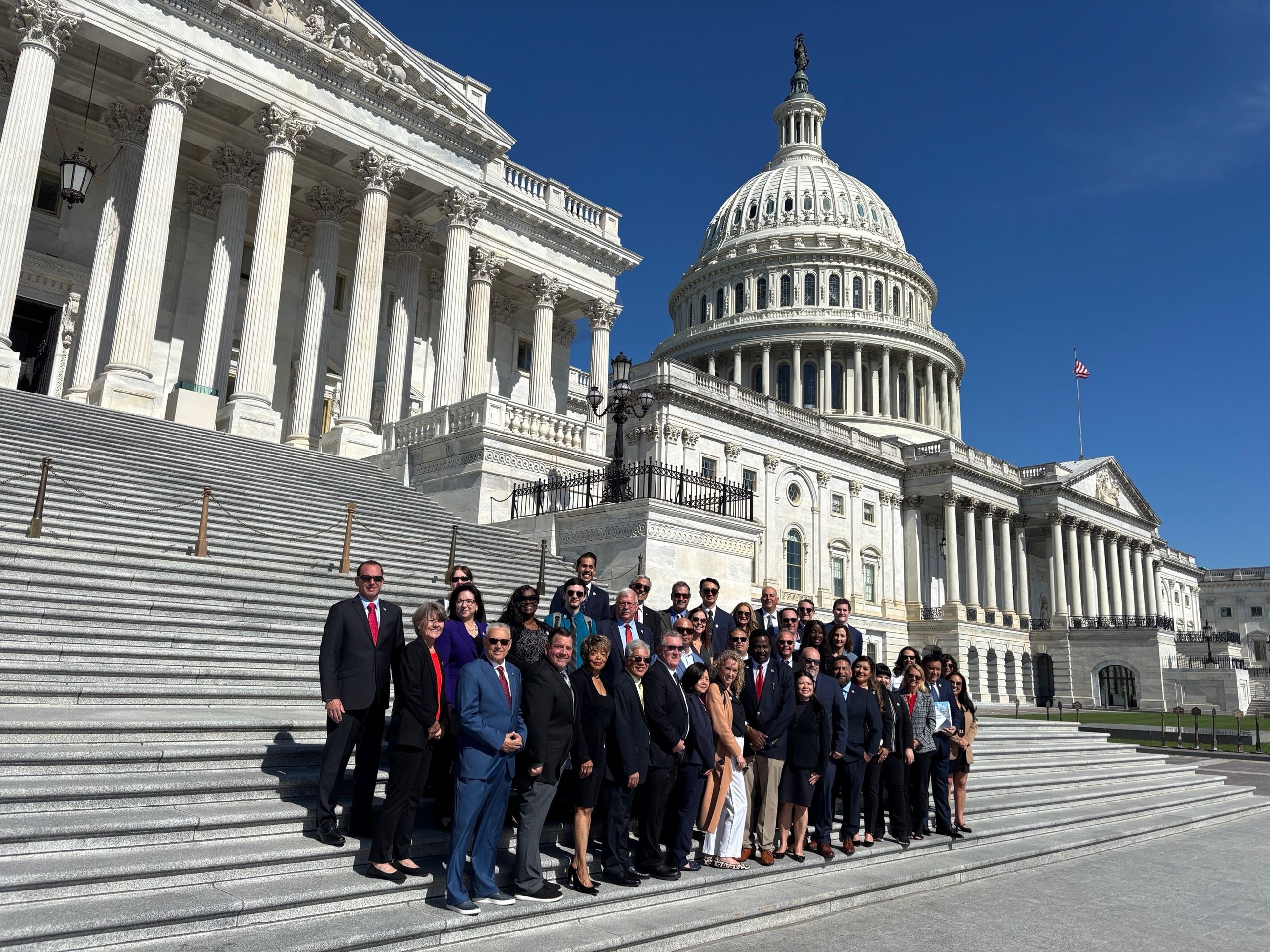 SJCOG-led San Joaquin One Voice delegation on steps of the U.S. Capitol, May 2025.