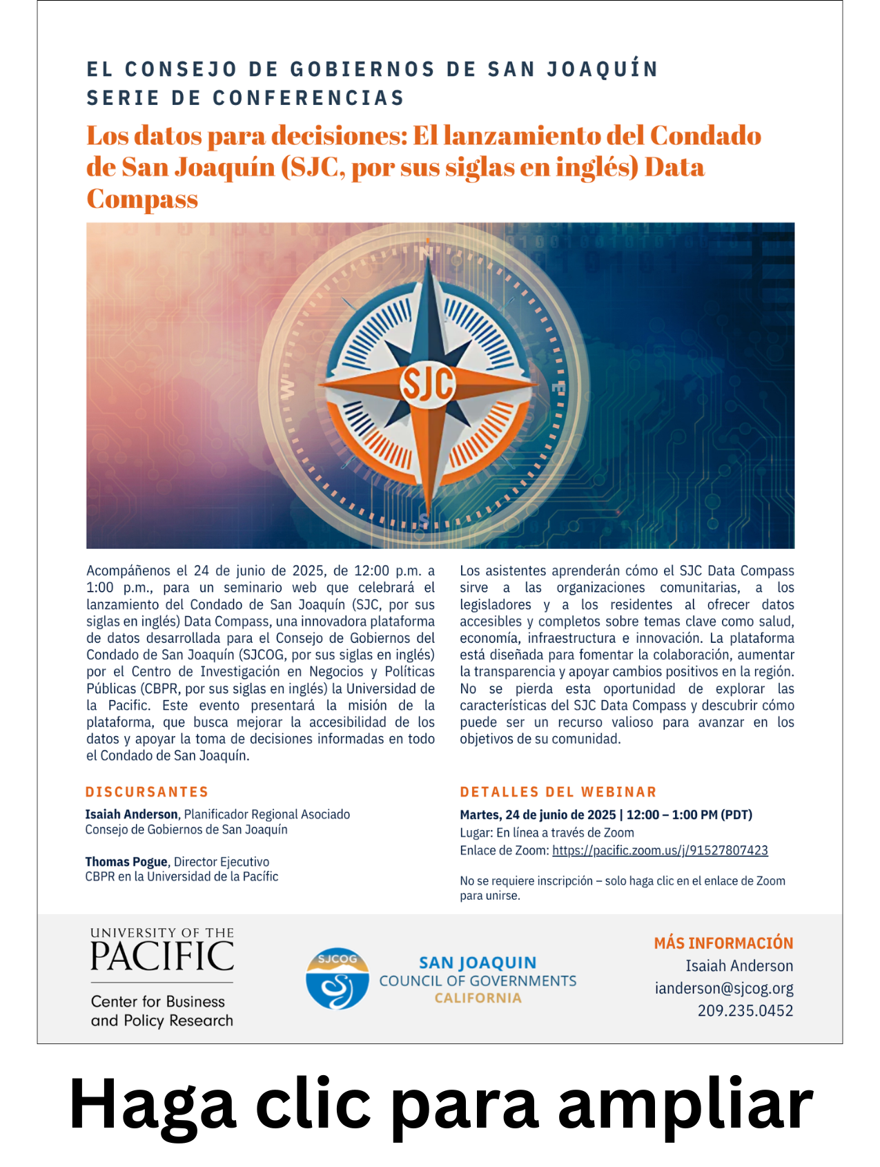 Data Compass flyer in Spanish.